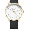 STERNGLAS Damenuhren-NAOS XS Automatik weiß goldf. Band Klassik schwarz S02-ND02-KL08