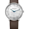 STERNGLAS Damenuhren-NAOS XS Edition Perlmutt weiß Leder dunkelbraun S01-NDP01-KL17