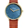 STERNGLAS Damenuhren-NAOS XS Edition Perlmutt dunkelblau Leder dunkelbraun S01-NDP07-NB01