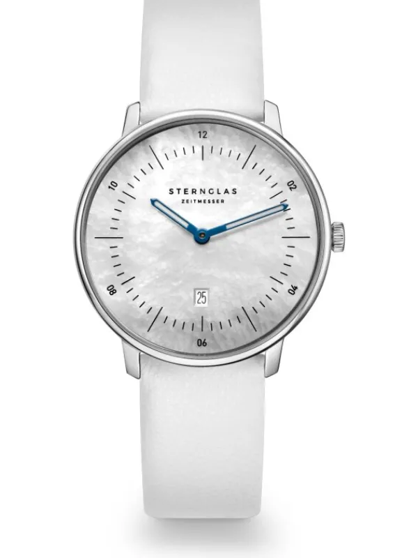 STERNGLAS Damenuhren-NAOS XS Edition Perlmutt weiß Leder 16 weiß S01-NDP01-KL12