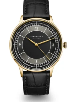 STERNGLAS Herrenuhren-SEDIUS schwarz gold / Heritage schwarz S01-SD04-HE03