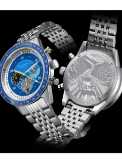 STERNGLAS Herrenuhren-TACHYMETER 2.0 dunkelblau Metallarmband S01-TM06-ME14