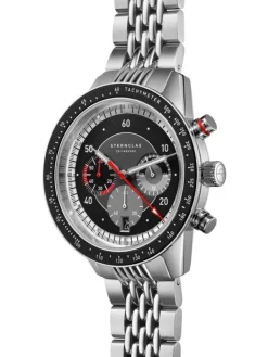 STERNGLAS Herrenuhren-TACHYMETER 2.0 schwarz Metallarmband S01-TM03-ME14