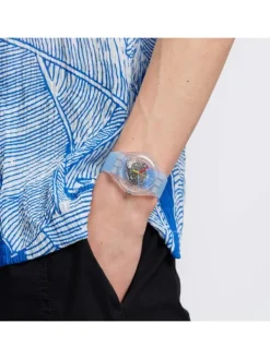 SWATCH Herrenuhren | Damenuhren-CLEARLY BLUE STRIPED SUOK156
