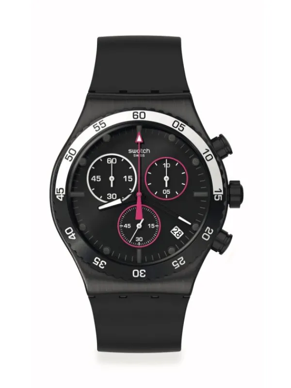 SWATCH Herrenuhren-MAGENTA AT NIGHT YVB413