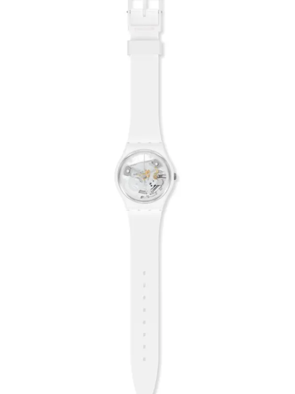 SWATCH Damenuhren-SPOT TIME WHITE SO31W102