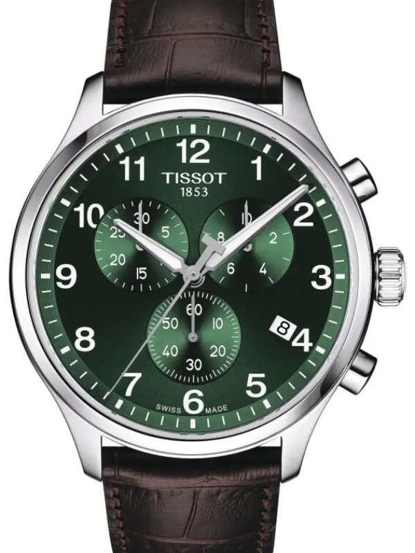 TISSOT Herrenuhren-CHRONO XL CLASSIC Grün Leder T116.617.16.092.00