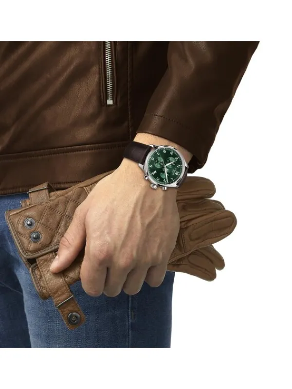 TISSOT Herrenuhren-CHRONO XL CLASSIC Grün Leder T116.617.16.092.00