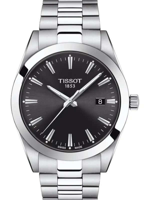 TISSOT Herrenuhren-GENTLEMAN Metallarmband Schwarz T127.410.11.051.00
