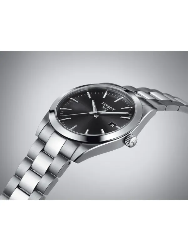 TISSOT Herrenuhren-GENTLEMAN Metallarmband Schwarz T127.410.11.051.00