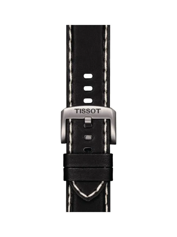 TISSOT Uhrenarmbänder-Original Lederarmband schwarz Bandanstoß 22 mm T85.2.0.44.982