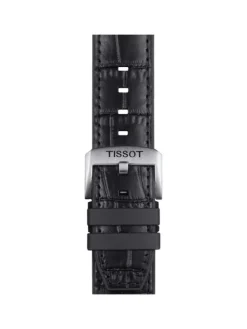 TISSOT Uhrenarmbänder-Original Lederarmband mit Kautschukelementen schwarz Bandanstoß 22 mm T85.2.0.46.761
