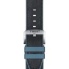 TISSOT Uhrenarmbänder-Original Lederarmband mit Kautschukelementen schwarz/blau Bandanstoß 22 mm T85.2.0.46.785
