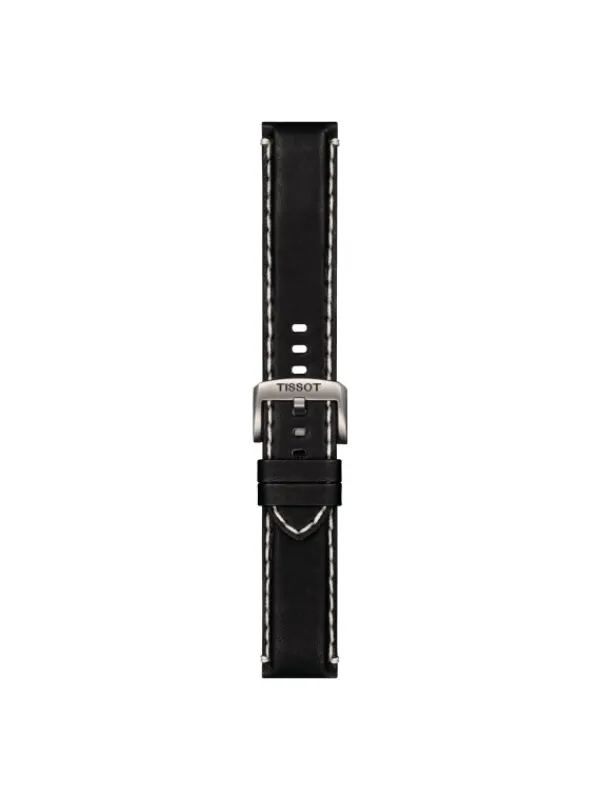 TISSOT Uhrenarmbänder-Original Lederarmband schwarz Bandanstoß 22 mm T85.2.0.44.982