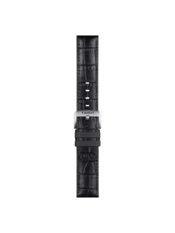 TISSOT Uhrenarmbänder-Original Lederarmband mit Kautschukelementen schwarz Bandanstoß 22 mm T85.2.0.46.761