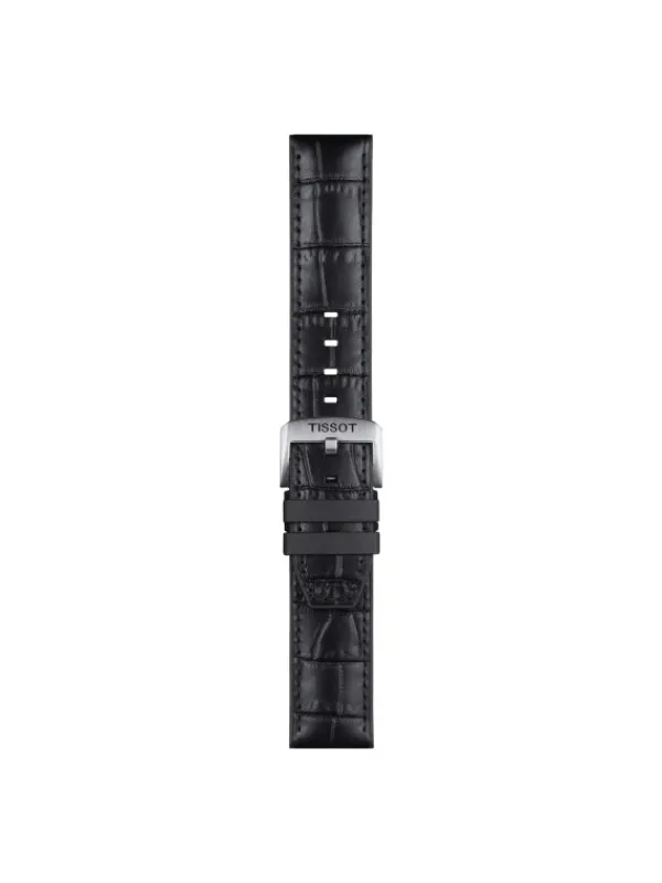 TISSOT Uhrenarmbänder-Original Lederarmband mit Kautschukelementen schwarz Bandanstoß 22 mm T85.2.0.46.761