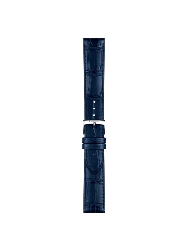TISSOT Uhrenarmbänder-Original Lederarmband blau Bandanstoß 20 mm T85.2.0.41.534