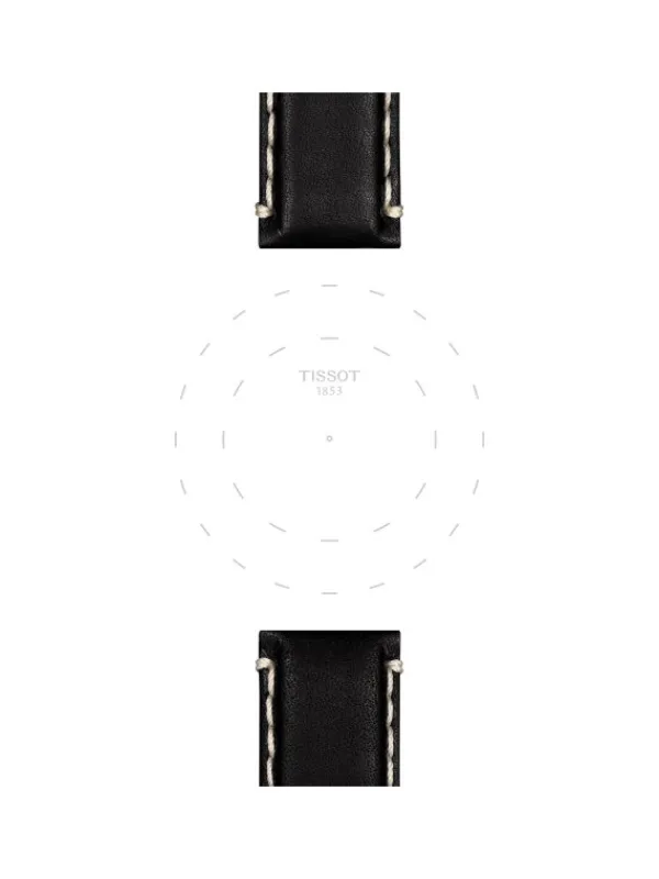 TISSOT Uhrenarmbänder-Original Lederarmband schwarz Bandanstoß 22 mm T85.2.0.44.982
