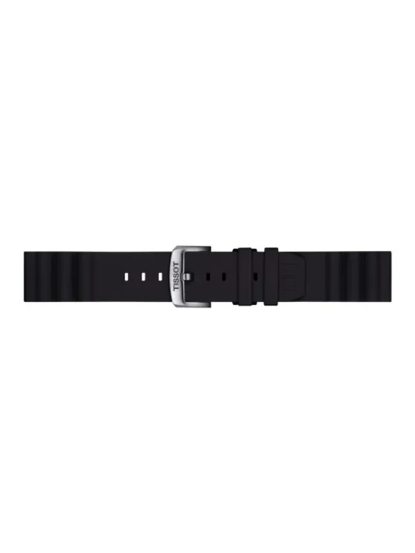 TISSOT Uhrenarmbänder | Zubehör-Original Silikonarmband schwarz Bandanstoß 22 mm T85.2.0.47.179