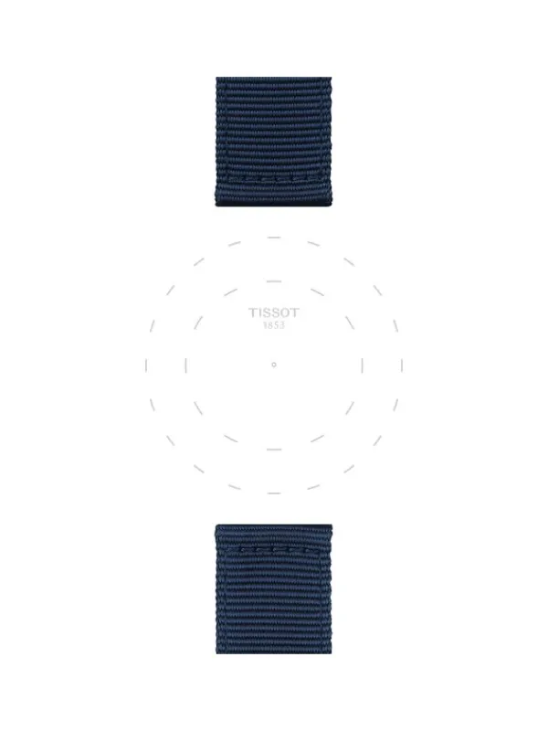 TISSOT Uhrenarmbänder-Original Textilarmband mit Lederelementen blau Bandanstoß 22 mm T85.2.0.46.754