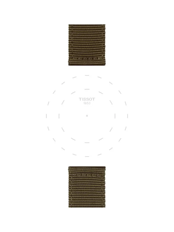 TISSOT Uhrenarmbänder-Original Textilarmband mit Lederelementen khaki Bandanstoß 22 mm T85.2.0.46.756