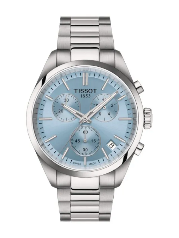 TISSOT Herrenuhren-PR 100 Chronograph Hellblau T150.417.11.351.00