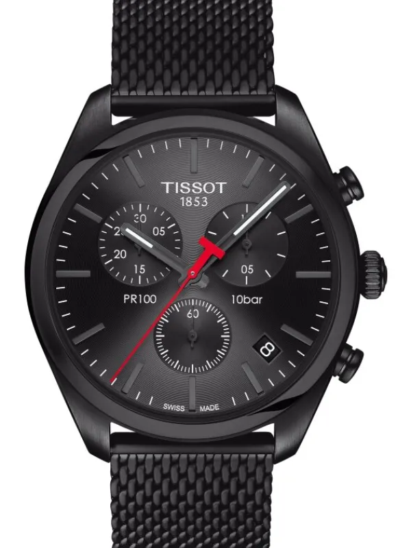 TISSOT Herrenuhren-PR100 CHRONO Quartz, black T101.417.33.051.00