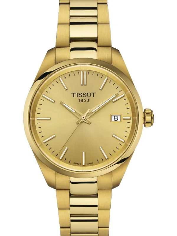 TISSOT Damenuhren-PR100 goldf. mit Metallband T150.210.33.021.00