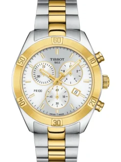 TISSOT Damenuhren-PR100 Quartz, Lady, Chrono, bicolor T101.917.22.031.00