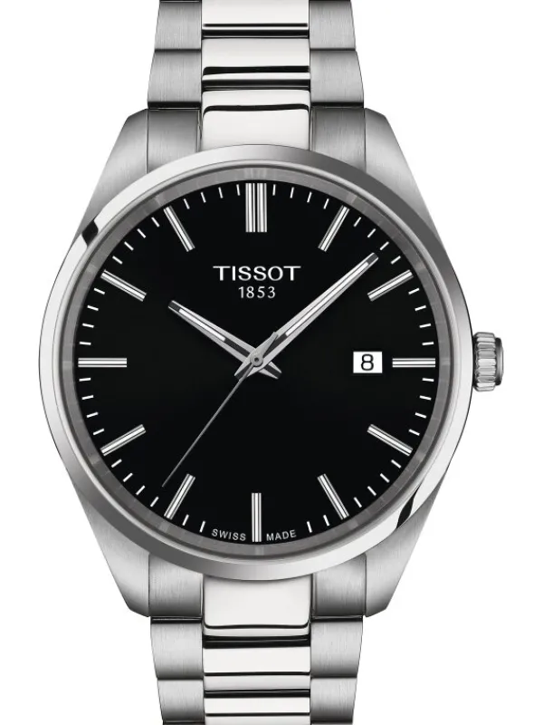 TISSOT Herrenuhren-PR100 Schwarz Stahl mit Metallband T150.410.11.051.00