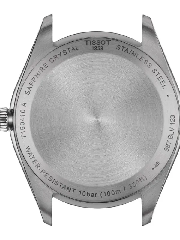 TISSOT Herrenuhren-PR100 Schwarz Stahl mit Metallband T150.410.11.051.00
