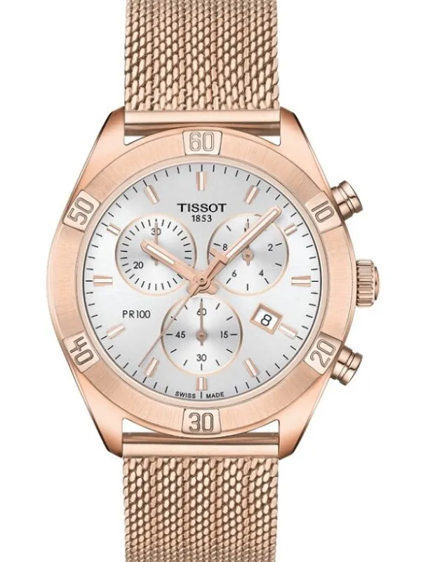 TISSOT Damenuhren-PR100/LR/CHRQ/ROSE/CAD ARGENTE T101.917.33.031.00