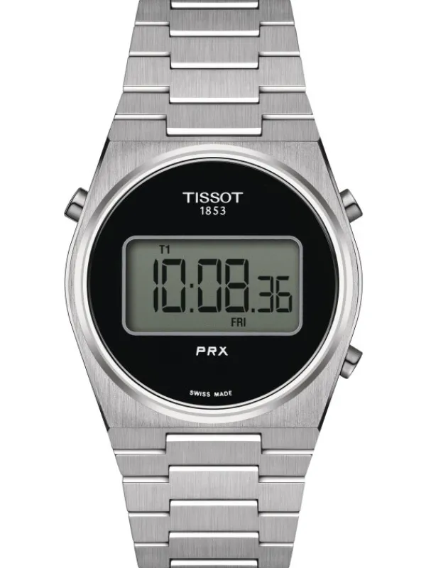 TISSOT Damenuhren-PRX DIGITAL 35mm Stahl Schwarz T137.263.11.050.00
