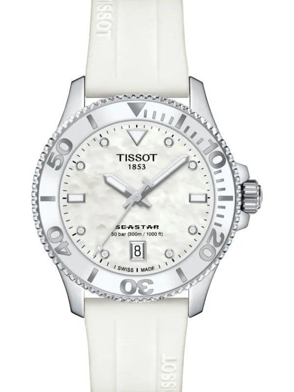 TISSOT Damenuhren-SEASTAR 1000 36 mm Weiß T120.210.17.116.00