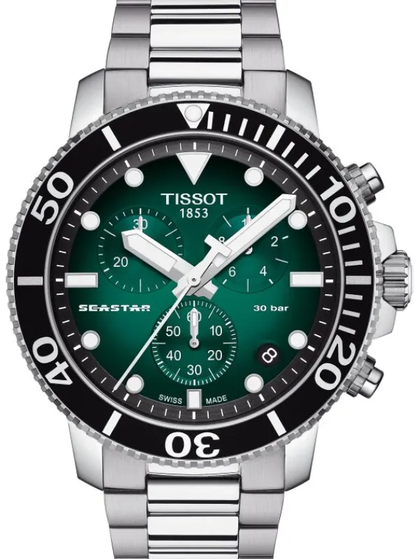 TISSOT Herrenuhren-SEASTAR 1000 Chrono grün T120.417.11.091.01