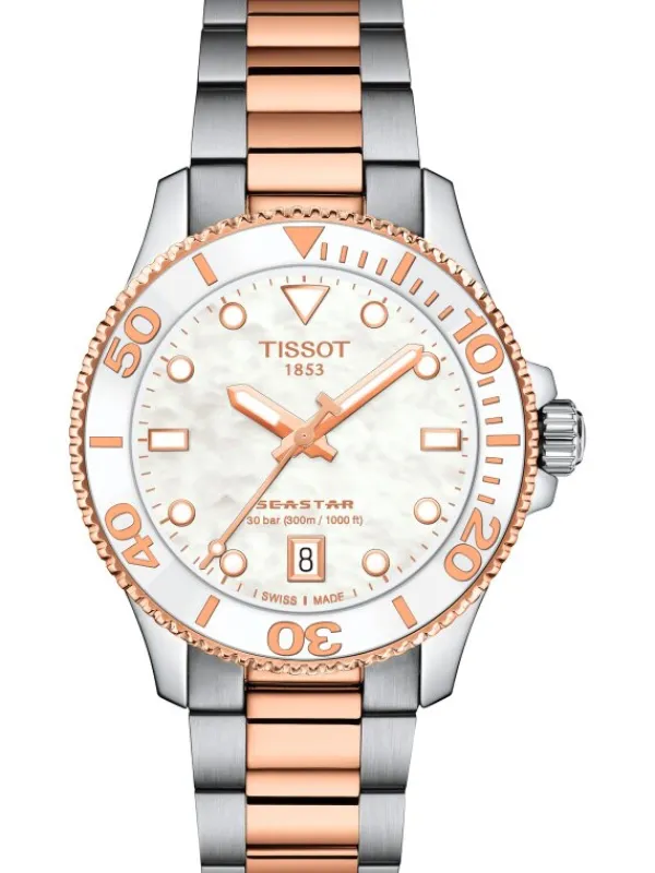 TISSOT Damenuhren-Seastar 1000 36mm Perlmutt T120.210.22.111.00