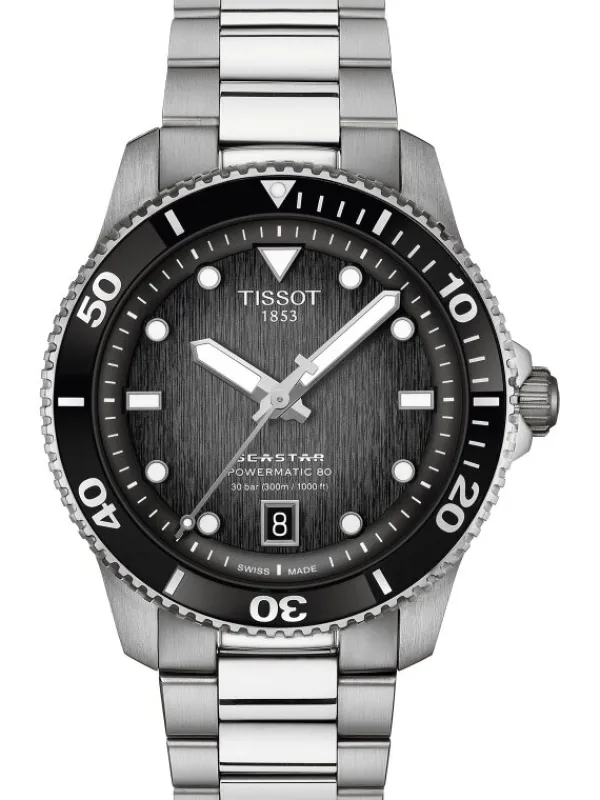 TISSOT Herrenuhren-Seastar 1000 Powermatic 80 40mm schwarz T120.807.11.051.00