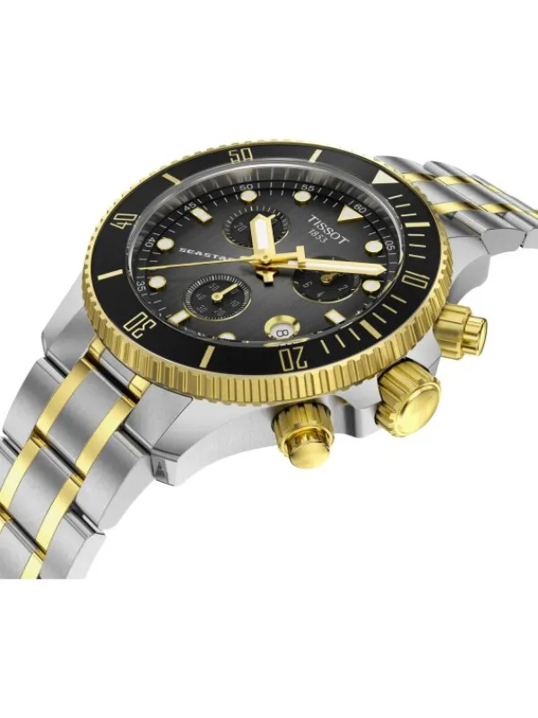 TISSOT Herrenuhren | Damenuhren-Seastar 1000 Quarz Chronograph 38 mm bicolor T120.217.22.061.00
