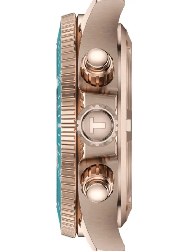 TISSOT Herrenuhren | Damenuhren-Seastar 1000 Quarz Chronograph 38 mm rosé türkis T120.217.37.041.00