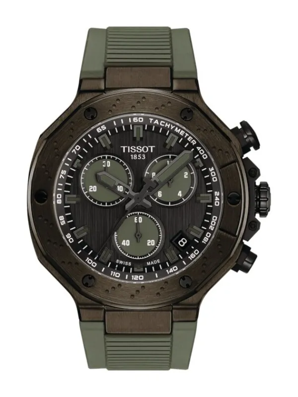TISSOT Herrenuhren-T-RACE CHRONOGRAPH schwarz khaki T141.417.37.061.02