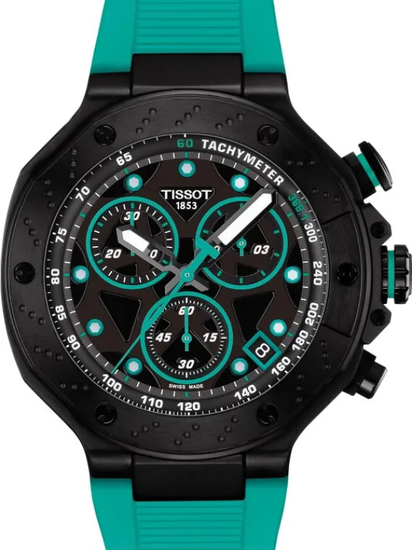 TISSOT Herrenuhren-T-Race Quarz Chronograph Türkis T141.417.37.051.01