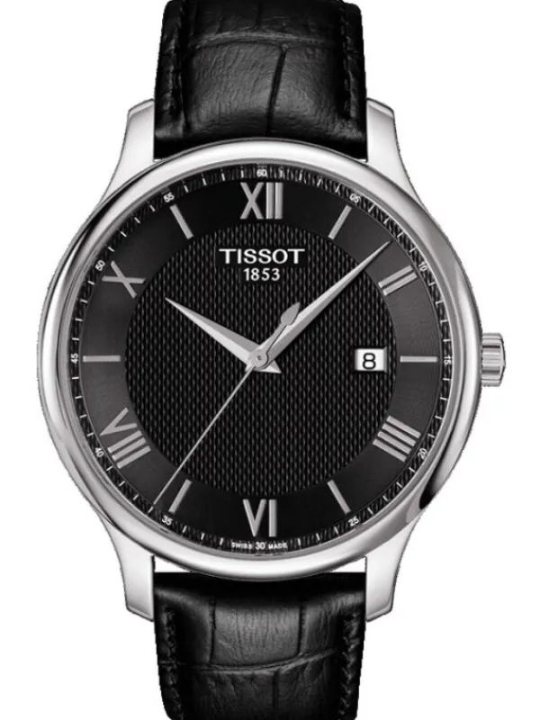 TISSOT Herrenuhren-TRADITION Quartz, Lederarmband T063.610.16.058.00