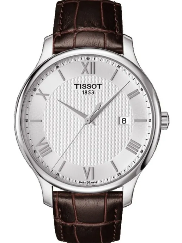 TISSOT Herrenuhren-TRADITION Quartz, Lederarmband T063.610.16.038.00