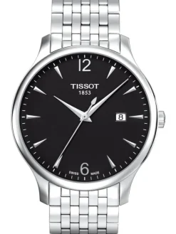 TISSOT Herrenuhren-TRADITION Quartz, Gent silver/black T063.610.11.057.00