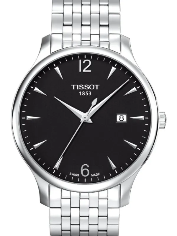 TISSOT Herrenuhren-TRADITION Quartz, Gent silver/black T063.610.11.057.00