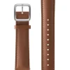 WITHINGS Uhrenarmbänder-Kalbsleder, braun, 18 mm, Schließe silbern 3700546706035