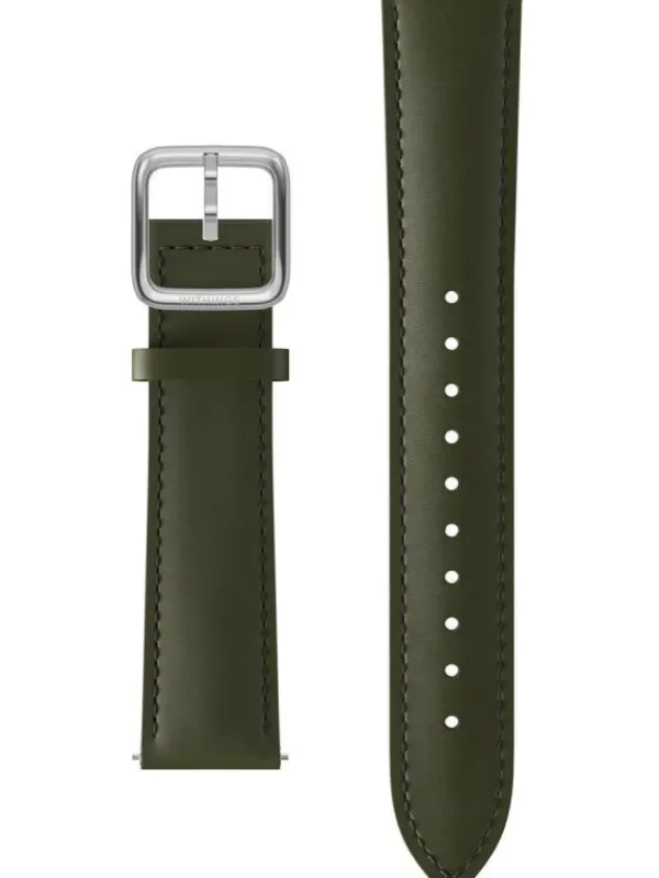 WITHINGS Uhrenarmbänder-Kalbsleder, kaki grün, 18 mm, Schließe silbern 3700546707636