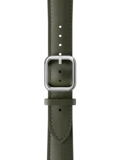 WITHINGS Uhrenarmbänder-Kalbsleder, Kaki grün, 20 mm, Schließe silbern 3700546707681