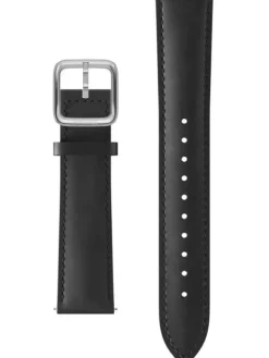 WITHINGS Uhrenarmbänder-Kalbsleder, schwarz, 20 mm, graue Schließe 3700546704628