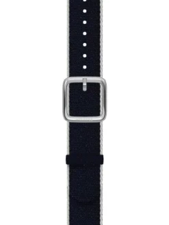 WITHINGS Uhrenarmbänder-PET Recycled, blau/weiß, 18 mm, Schließe silbern 3700546706585